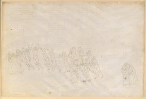 La Divina Commedia, Purgatorio XVI. Purgatoriets tredje ring: De häftiga personernas botgöring; Dantes samtal med Marco Lombardo av Sandro Botticelli