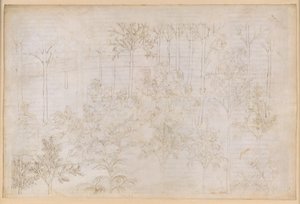 La Divina Commedia, Purgatorio XXXIII. Det jordiska paradiset: Beatrice i dygdernas krets; avfärd; Dantes bad i floden Eunoe av Sandro Botticelli