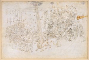 La Divina Commedia, Purgatorio XXX. Det jordiska paradiset: Beatrice i triumfvagnen av Sandro Botticelli