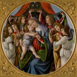 Madonna och barn med sex änglar, ca 1500. av Sandro Botticelli