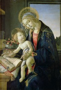 Madonna of the Book (Tempera och olja på träpanel) c. 1480-81