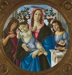 Madonna med barnet, Johannes Döparen och en ängel av Sandro Botticelli