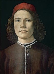Porträtt av en ung man, ca 1480-85 (tempera och olja på panel)