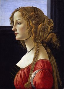 Profilporträtt av en ung kvinna Simonetta Vespucci, ca 1476