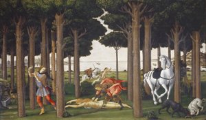 Berättelsen om Nastagio degli Honesti, panel II av Sandro Botticelli