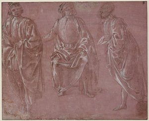 Tre klädda figurer av Sandro Botticelli