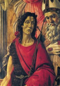 Madonna tronade med barnet, änglar och helgon av Sandro Botticelli