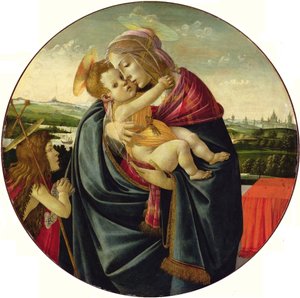 Jungfru Maria med barnet och Johannes Döparen av Sandro Botticelli