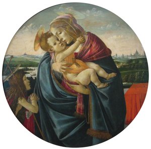 Jungfru Maria med barnet och Johannes Döparen av Sandro Botticelli and workshop