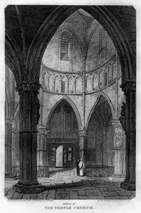 Interiör av Temple Church, London, 1816.