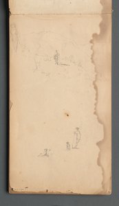 Skissbok, sidan 02: Figur i ett landskap med hund, 1859. av Sanford Robinson Gifford