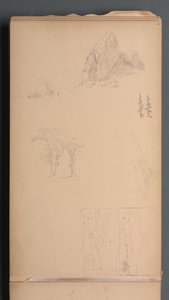 Skissbok, sidan 09: Berg och klippor, 1859. av Sanford Robinson Gifford