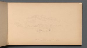 Skissbok, sidan 12: "Vita bergen från foten av Randolph Hill" av Sanford Robinson Gifford