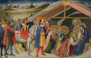 Tillbedjan av Magi, ca. 1470. av Sano di Pietro