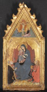 Jungfru och barn Älskade av de heliga Maria Magdalena och Nicolas av Bari, Kristus korsfäst..., 1400-talet.