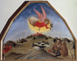 Tillkännagivande till herdarna, av Sano di Pietro (1406-1481)