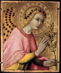 Altartavlans bebådelse av Sano di Pietro (1406-1481). 1450-1 Sol 40x35 m. Avignon, Peter Palace Museum