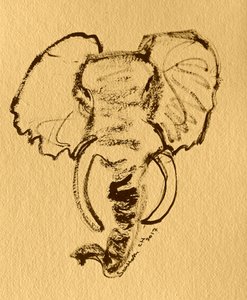 Skiss av afrikansk elefant av Santhosh ch