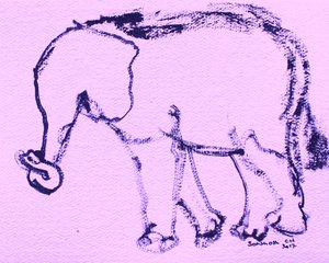 Teckning av en nyfiken elefant av Santhosh ch