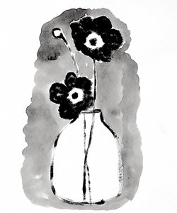 Mörka blommor i en vas av Santhosh ch