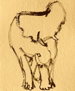 Expressiv elefantteckning av Santhosh ch
