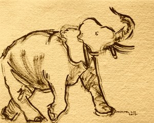 Expressiv elefantskiss av Santhosh ch