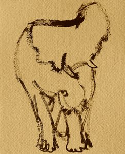 Mild elefant i tusch av Santhosh ch
