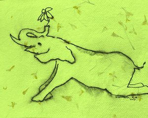Glad elefant med blomma av Santhosh ch