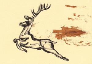 Skiss av en hoppande hjort av Santhosh ch