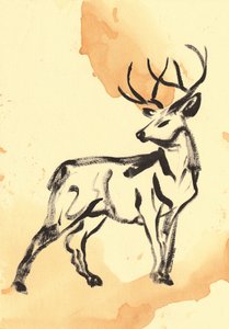 Majestätisk hjort i bläck av Santhosh ch