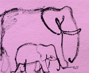 Rosa elefantfamilj av Santhosh ch
