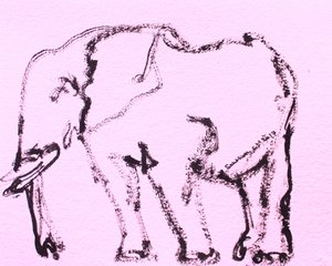 Skiss av en rosa elefant av Santhosh ch
