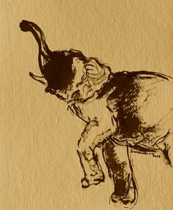 Kraftfull elefant som reser sig av Santhosh ch
