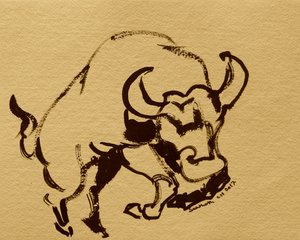 Kraftfull bläckbuffel av Santhosh ch