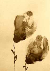 Abstrakta blommor i sepia av Santhosh ch