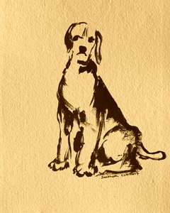 Skiss av en sittande beagle av Santhosh ch