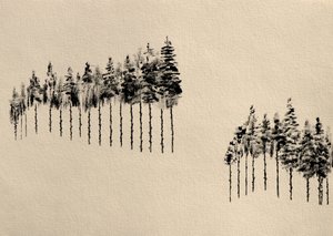 Stiliserad tallskog av Santhosh ch