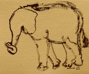 Skiss av en gående elefant av Santhosh ch