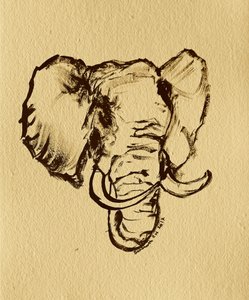 Teckning av vild elefant av Santhosh ch