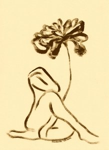 Kvinna och lotusblomma av Santhosh ch