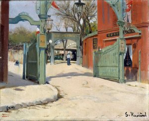 Entré till parken Moulin de la Galette - Målning av Santiago Rusinol (1861-1931) - 1891 - Olja på duk - 33,5x41 - Museu Nacional d