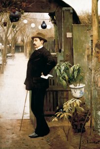 "Porträtt av målaren Miguel Utrillo (1862-1934) under hans vistelse i Paris" Målning av Santiago Rusinol y (i) Prats (1861-1931) 1891