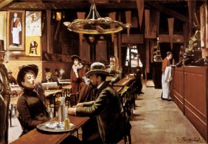 interiör av café i Montmartre, Paris
