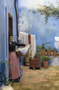 Den blå uteplatsen av Santiago Rusiñol