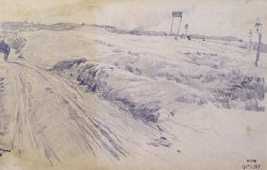 Landskap, utkanten av staden av Santiago Rusiñol