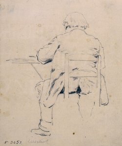 Sittande man bakifrån av Santiago Rusiñol