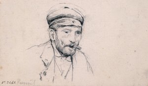 Studie av en hane av Santiago Rusiñol