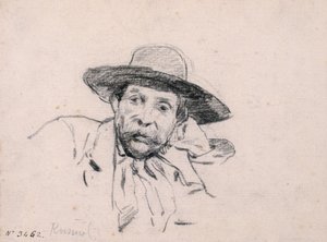 Studie av ett manligt huvud av Santiago Rusiñol