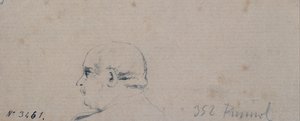 Studie av ett manligt huvud av Santiago Rusiñol