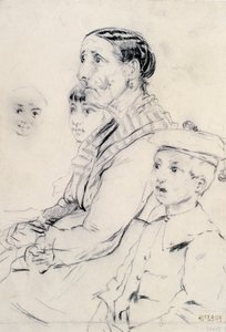 Studie av en kvinna och barn av Santiago Rusiñol